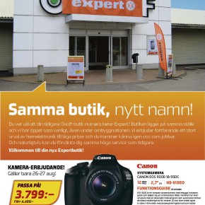 Annonsering - Onoff-butiker byter namv